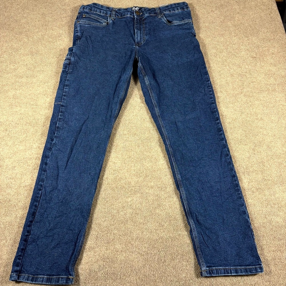 Lee Legendary Workwear Utility Jeans Men's 36x32 Blue Denim Stretch Straight Leg